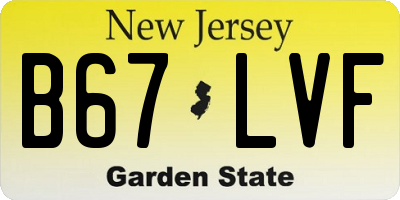 NJ license plate B67LVF