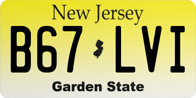 NJ license plate B67LVI