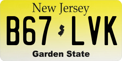 NJ license plate B67LVK