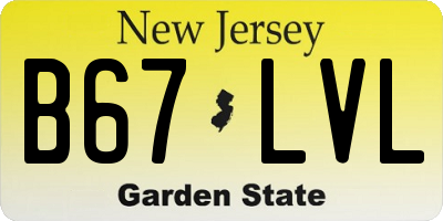 NJ license plate B67LVL