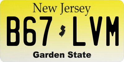 NJ license plate B67LVM