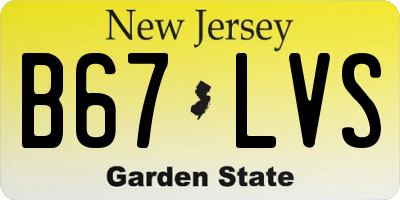NJ license plate B67LVS