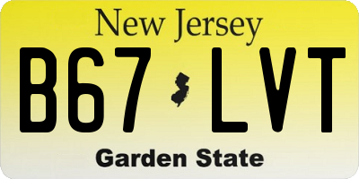 NJ license plate B67LVT