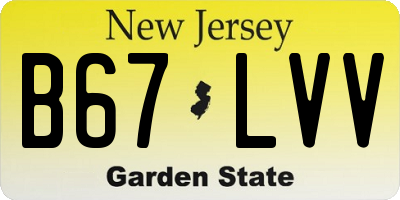 NJ license plate B67LVV