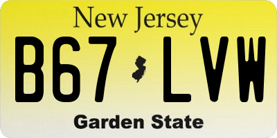 NJ license plate B67LVW