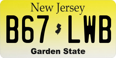 NJ license plate B67LWB