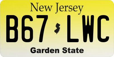 NJ license plate B67LWC