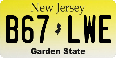NJ license plate B67LWE