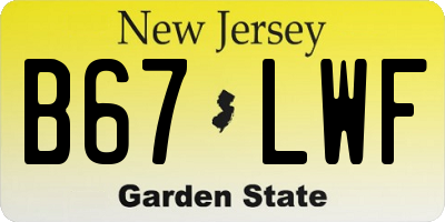 NJ license plate B67LWF