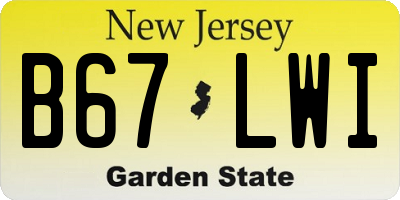 NJ license plate B67LWI