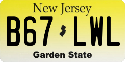 NJ license plate B67LWL