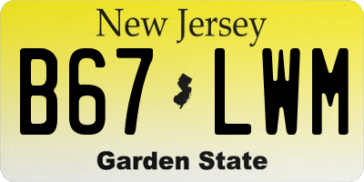 NJ license plate B67LWM