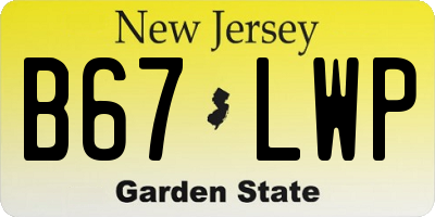 NJ license plate B67LWP