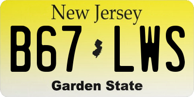 NJ license plate B67LWS
