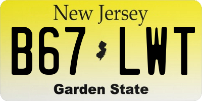 NJ license plate B67LWT