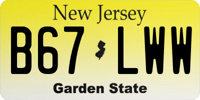 NJ license plate B67LWW