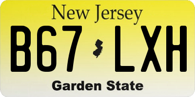 NJ license plate B67LXH