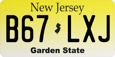 NJ license plate B67LXJ