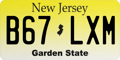 NJ license plate B67LXM