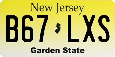 NJ license plate B67LXS