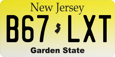 NJ license plate B67LXT