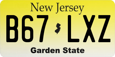 NJ license plate B67LXZ
