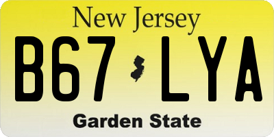 NJ license plate B67LYA