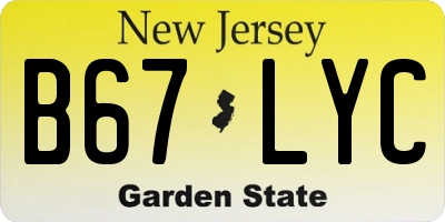 NJ license plate B67LYC