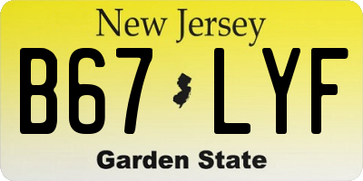 NJ license plate B67LYF