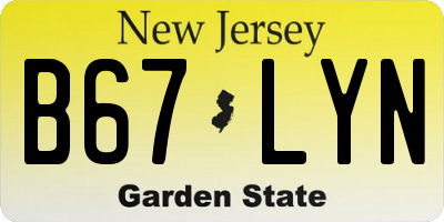NJ license plate B67LYN