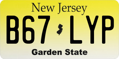 NJ license plate B67LYP