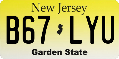 NJ license plate B67LYU