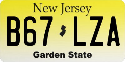 NJ license plate B67LZA