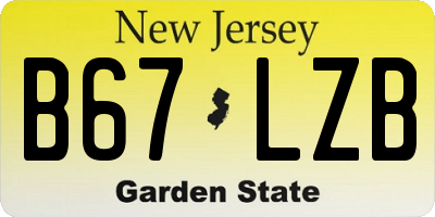 NJ license plate B67LZB