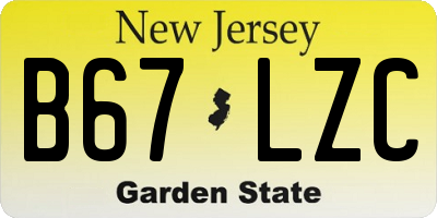 NJ license plate B67LZC