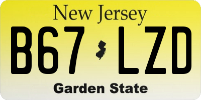 NJ license plate B67LZD