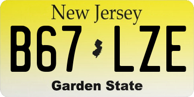 NJ license plate B67LZE