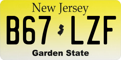 NJ license plate B67LZF