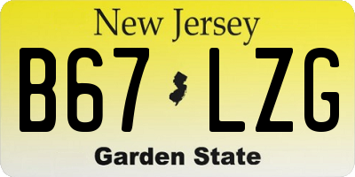 NJ license plate B67LZG