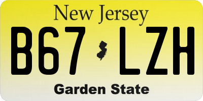 NJ license plate B67LZH