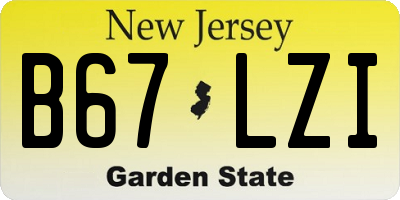 NJ license plate B67LZI