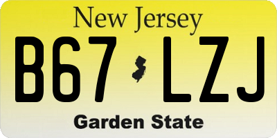 NJ license plate B67LZJ