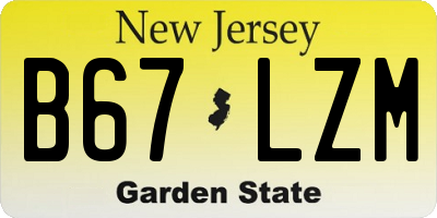 NJ license plate B67LZM