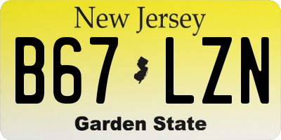 NJ license plate B67LZN