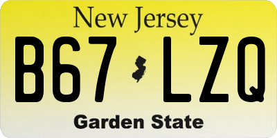 NJ license plate B67LZQ