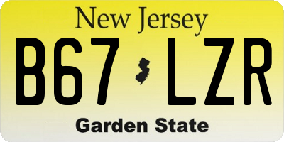 NJ license plate B67LZR