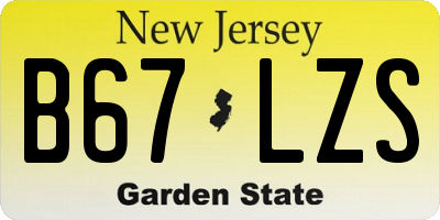 NJ license plate B67LZS