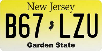 NJ license plate B67LZU