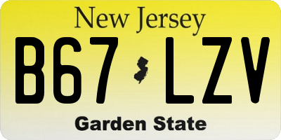 NJ license plate B67LZV