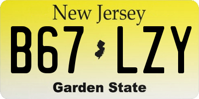 NJ license plate B67LZY
